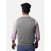 Mens Solid Grey Sleeveless Sweater