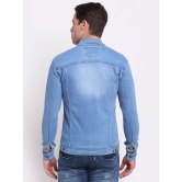 Rodamo Men Blue Washed Denim Jacket with Patchwork