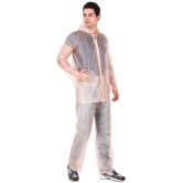 PENYAN PVC Transparent Pink Rain Suit For Man With Cap - Freesize