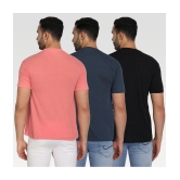 Zeffit - Multicolor Cotton Blend Regular Fit Mens T-Shirt ( Pack of 3 ) - None