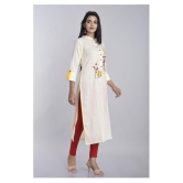 Kbz White Rayon Straight Kurti - 3XL