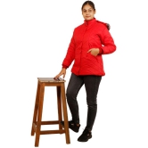 PPTHEFASHIONHUB - Polyester Red Hooded Jackets - None