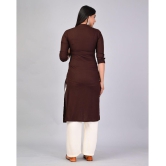 MAUKA Rayon Embroidered Kurti With Palazzo Women's Stitched Salwar Suit - Brown ( Pack of 1 ) - None