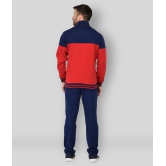 Vivid Bharti - Multicolor Fleece Regular Fit Colorblock Men''s Sports Tracksuit ( Pack of 1 ) - S