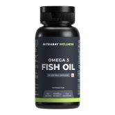 Nutrabay Wellness Omega 3 Fish Oil - 60 Softgel Capsules | 1000mg Strength | 180 mg EPA, 120 mg DHA for Vision, Memory, Heart, Skin & Hair | No Fishy Aftertaste & Burps | Supplement for Men & Women