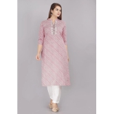 HIGHLIGHT FASHION EXPORT - Pink Rayon Womens Straight Kurti ( Pack of 1 ) - None