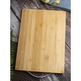 Chopping Board, with Metal Handle, Wooden Finish, Natural Wood Colour, Bamboo