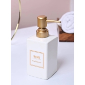 Luxe White & Gold Ceramic Soap Dispenser