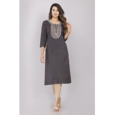 JC4U - Navy Blue Cotton Womens Straight Kurti ( Pack of 1 ) - None