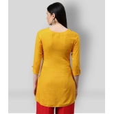 JC4U - Yellow Rayon Womens Straight Kurti ( Pack of 1 ) - L