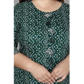 miravan Rayon Printed Straight Womens Kurti - Green ( Pack of 1 ) - None