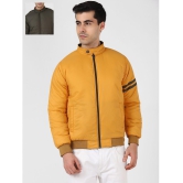 UrbanMark Men Mustard Regular Fit Quilted Bomber Jacket - None