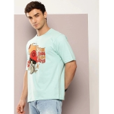 Dillinger Cotton Oversized Fit Printed Half Sleeves Mens T-Shirt - Turquoise ( Pack of 1 ) - None