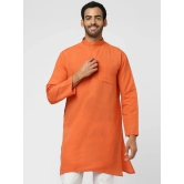 DESHBANDHU DBK - Orange Cotton Mens Kurta ( Single ) - None