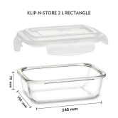 Borosil Klip N Store Rectangular Glass Storage Container | Microwave & Oven Safe | Transparent | 1 Pc