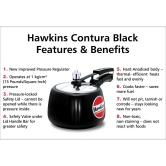 Hawkins Contura Hard Anodised Aluminium Pressure Cooker, 5 Liters(CB50)  by Mahavir Home Store