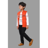 DKGF Fashion - Orange Cotton Blend Boys Shirt & Pants ( Pack of 1 ) - None