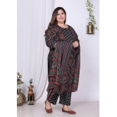 Swasti Cotton Printed Kurti With Palazzo Womens Stitched Salwar Suit - Black ( Pack of 1 ) - None