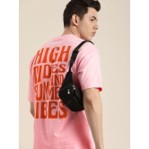 Difference of Opinion - Pink Cotton Oversized Fit Mens T-Shirt ( Pack of 1 ) - None