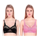 Kiran Enterprises Multicolor Net Non Padded Womens Everyday Bra ( Pack of 2 ) - None