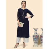 Vbuyz - Blue Viscose Womens Straight Kurti ( Pack of 1 ) - None