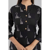 MAUKA - Black Rayon Womens Straight Kurti ( Pack of 1 ) - None