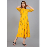 Smien - Yellow Rayon Women's Flared Kurti ( Pack of 1 ) - None