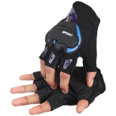 Auto Hub Half Fingers Nylon Riding Gloves ( Pair of 1 ) - Free Size