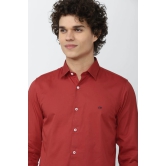 Men Red Slim Fit Solid Full Sleeves Casual Shirt