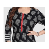 Meher Impex - Black Cotton Women''s Straight Kurti ( Pack of 1 ) - None