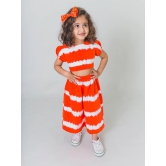 Girls Orange Stripe Top Set 2Y