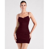 Addyvero Polyester Embellished Mini Womens Bodycon Dress - Maroon ( Pack of 1 ) - None