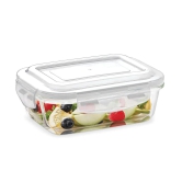 Borosil Klip N Store Rectangular Glass Storage Container | Microwave & Oven Safe | Transparent | 1 Pc