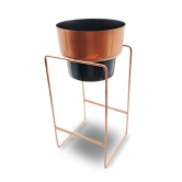 Dual Tone Metal Plant Stand Black - Copper