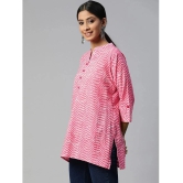 SVARCHI - Pink Cotton Womens Straight Kurti ( Pack of 1 ) - None