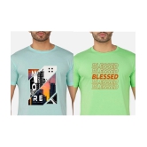 CHOZI Cotton Blend Regular Fit Printed Half Sleeves Mens T-Shirt - Multicolor ( Pack of 2 ) - None