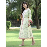 Juniper - Green Cotton Blend Womens Double Layered Kurti ( Pack of 1 ) - None