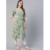 Divena - Green Cotton Womens Front Slit Kurti ( Pack of 1 ) - None