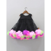 Black Heavy Net Frock for Baby Girl-6-12 Months