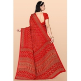 LEELAVATI - Red Georgette Saree With Blouse Piece ( Pack of 1 ) - Red