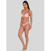 ILRASO - Fluorescent Pink Elastane Womens Bra & Panty Set ( Pack of 1 ) - None