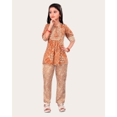 Girls Casual Kurta and Trouser Set-Orange / 12 - 13 Years