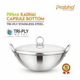 Prima Triply Capsule Bottom Kadhai With Lid-3.4 Litre