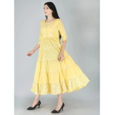 JC4U - Yellow Cotton Womens A- line Dress ( Pack of 1 ) - None