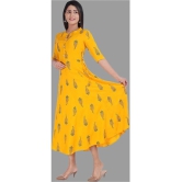 SIPET - Yellow Rayon Womens Anarkali Kurti ( Pack of 1 ) - None