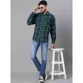 Oxolloxo Relaxed Tartan Checked Spread Collar Cotton Casual Shirt