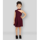 Addyvero - Maroon Cotton Blend Girls Fit And Flare Dress ( Pack of 1 ) - 3-4 Years