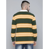 Auto Stripes Green Yellow Polo T-Shirt-L / Green