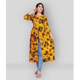 Smien - Yellow Rayon Womens Front Slit Kurti ( Pack of 1 ) - None