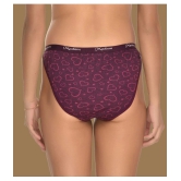 Madam - Wine panty Cotton Printed Womens Bikini ( Pack of 1 ) - None